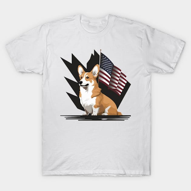 Patriotic Corgi T-Shirt by Tees by Confucius